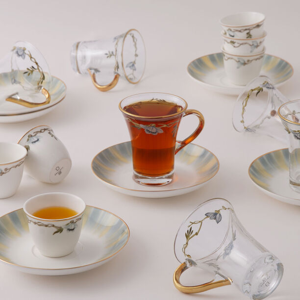 دلتي طقم شاي وقهوة عربية 18 قطعة من الاكريليك image number 0