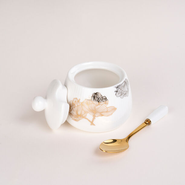La Mesa white glass and porcelain coffee and tea cups set 21 pcs image number 5