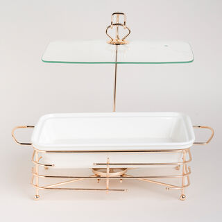 Rectangle Casserole With Warmer Stand