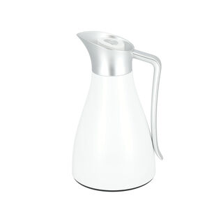 Dallaty steel vacuum flask white with matt silver handle 1L