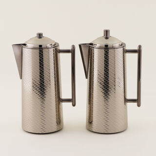 Dallaty Stainless Steel Steel Vacuum Flask Set 1L, Silver And Black