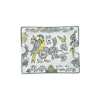 Ashtray White And Bird Patten 19.5*16.5*4 cm