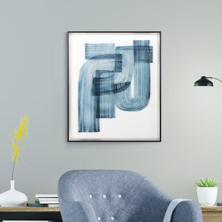 Homez abstract art painting in a glass frame 50*60cm blue