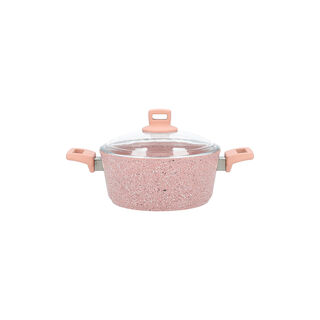 Alberto 7 Piece Granite Cookware Set Pink Stone