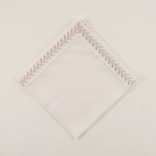 لاميسا مناديل سفرة كتان بتطريز لؤلؤي 50*50 سم طقم 4 قطع