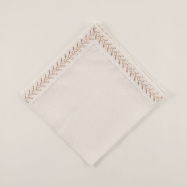 لاميسا مناديل سفرة كتان بتطريز لؤلؤي 50*50 سم طقم 4 قطع image number 1