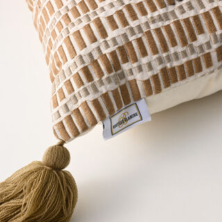 Boutique Blanche textured cotton embroidered cushion