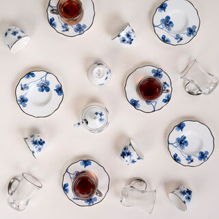 La Mesa Porcelain Tea And Coffee Set 21 Pieces Blue