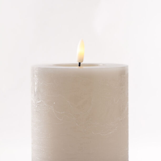 شمعة LED رستيك 10*20 سم رمادي image number 1