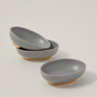 Dallat grey porcelain nut bowls set 3 pcs