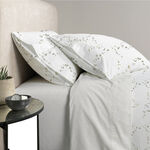 Cottage off white leaf print comforter set queen size with 3 pieces image number 2