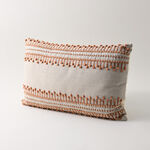 Boutique Blanche chambray cotton embroidered cushion image number 0