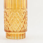 هومز فازة زجاج بني داكن بنقشة ماسية 14*14*27.6 سم image number 3