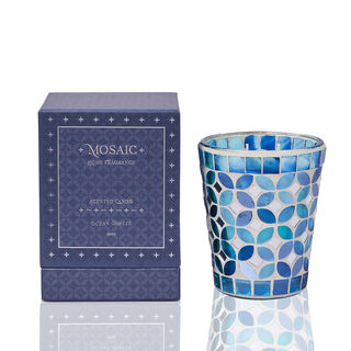 Candle jar 360g clean linen fragrance in blue