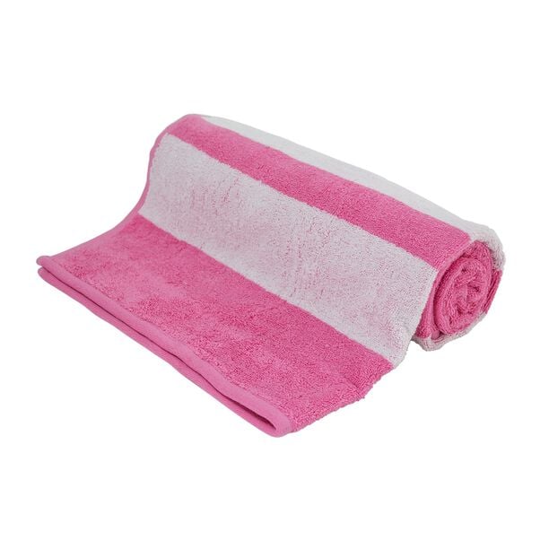 Bath Towel With Stripes Cotton Pink image number 0