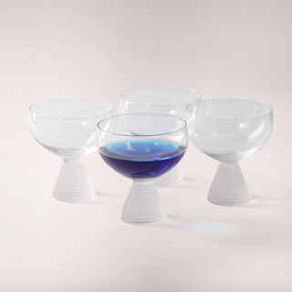 La Mesa 4 pcs ice cream glass wide cup ribbed with frosted bottom 10*10*11.8 cm