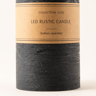 شمعة LED رستيك 10*20 سم أسود