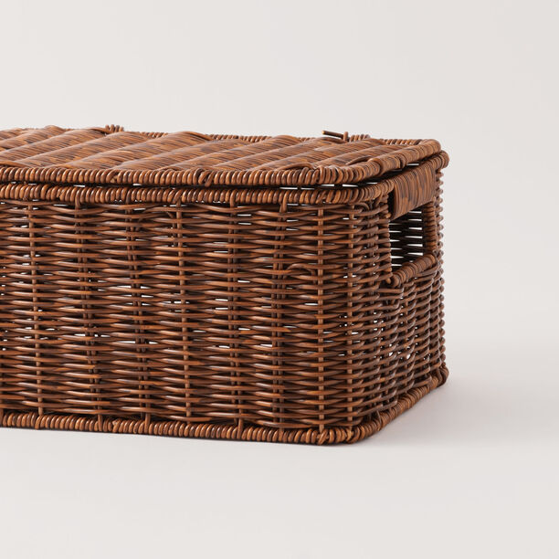 Homez synthetic plastic basket, brown 30*21*15.5cm image number 3