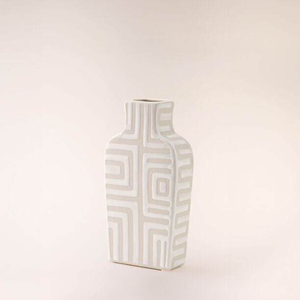 Homez off white ceramic vase 11*5*20 cm image number 1