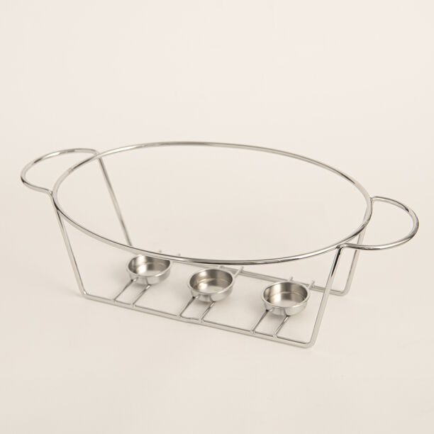 La Mesa Casserole With Candle Stand Silver 38 cm image number 2