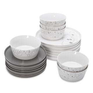 18 Pcs Calligraphy New Bone Dinner Set 