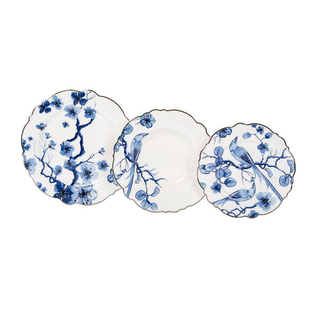 Blue Flwr 18 Pcs Dinner Set  image number 0