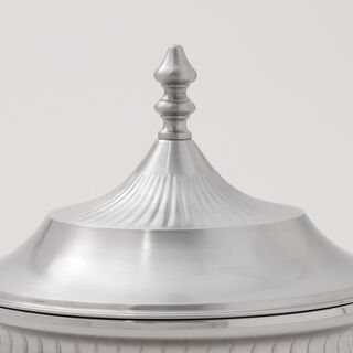 لاميسا حافظة طعام مطلية، فضي مطفي، 27*27*25 سم