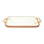 La Mesa Rectangle Serving Dish With Handle Large Out Enamel Gold 41X26Cm image number 1