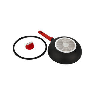 Deep Fry Pan with Glass Lid & Soft Touch Handle