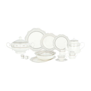La Mesa grey bone porcelain dinner set 47 pcs