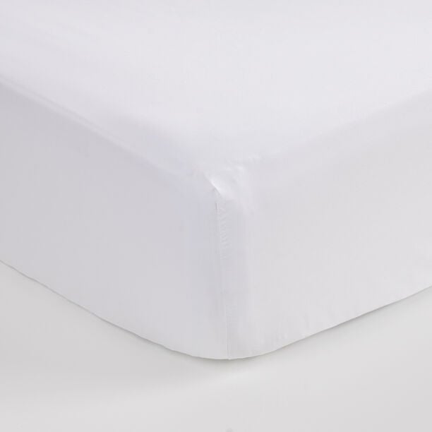 Boutique Blanche Fitted Sheet 100% Egyptian Cotton 400Tc Queen, White 160*200 Cm image number 0