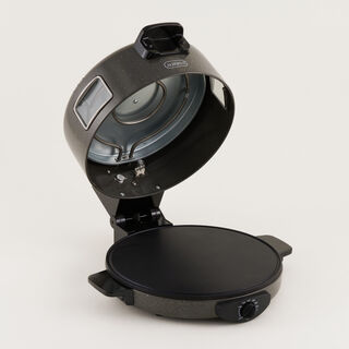 صانعة خبز عربي كهربائية البرتو ستانلس ستيل رمادي 30 سم