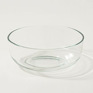 La Mesa 2Pcs Glass Salad Bowl With Wooden Base