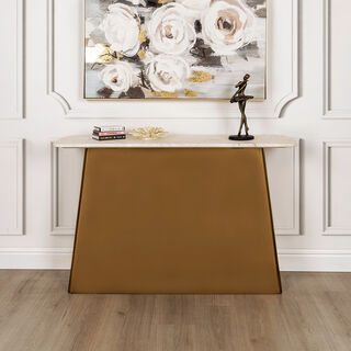 Gold&white Marble console table 122*36*76 cm