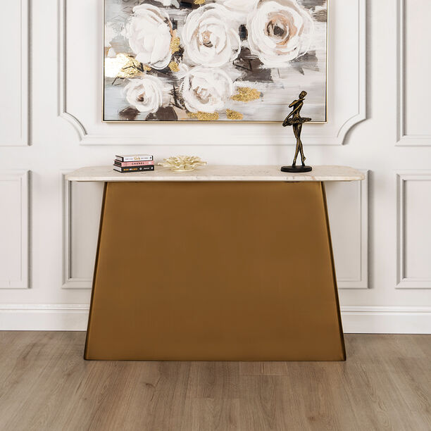 Gold&white Marble console table 122*36*76 cm image number 0