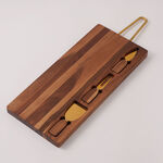 Alberto acacia wood cheese board set with metal handle 58.6*20.3*2.5 cm image number 0