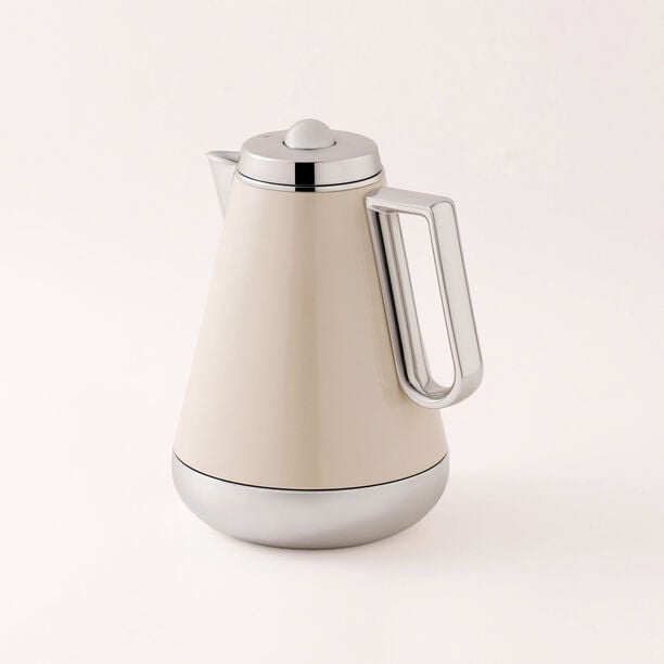 دلتي دلة ستانلس ستيل، لؤلؤي بيج مع فضي 1 لتر image number 0