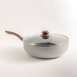 Alberto round grey fry pan with glass lid 30 cm image number 0