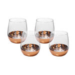 Glass Tumblers Bottom Plating Gold Set of 4 image number 2