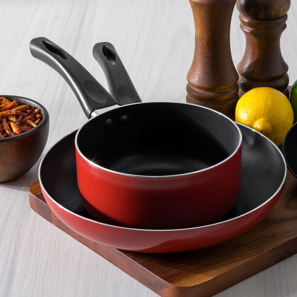 Alberto 2 Pieces Set Fry Pan + Sauce Pan Red  image number 6