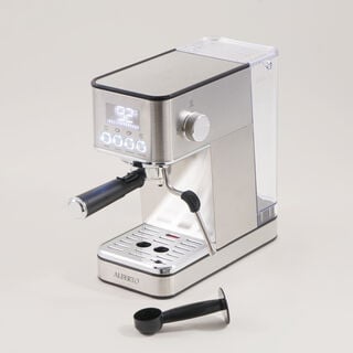 Alberto stainless steel espresso coffee maker, plastic 125g container 150W