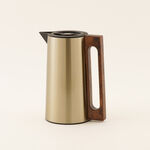 Dallaty steel vacuum flask with wood handle 1L, gold image number 1