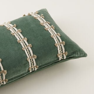 Homez Green Ornamental Stripe Cushion Cover, 30*45Cm