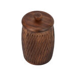 Acacia Wood Storage Canister With Lid Walnut Color  image number 2
