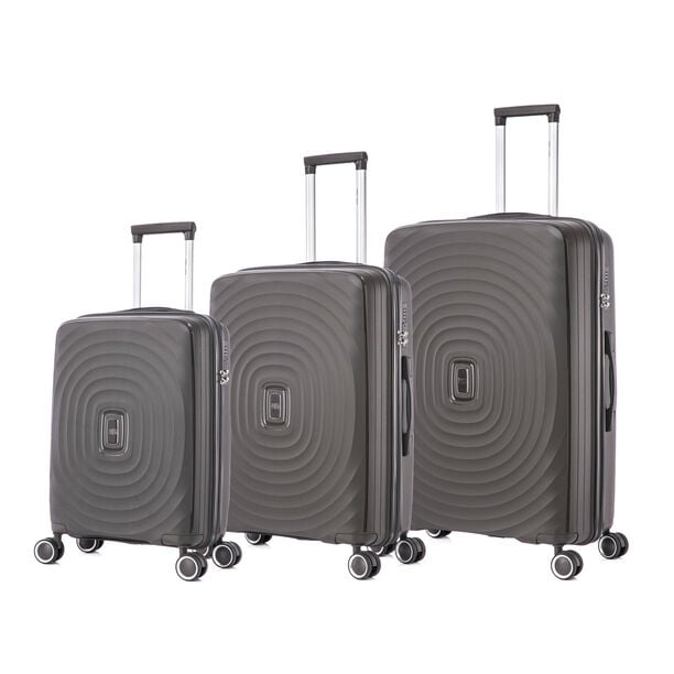 Travel vision durable PP 3 pcs luggage set, black image number 0