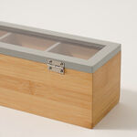 Dallaty bamboo tea box 3 sections, beige image number 3