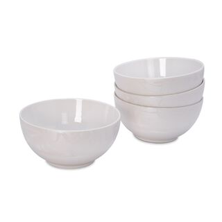 La Mesa Calligraphy Pearl 4 Pieces Set 5.5" Bowl New Bone