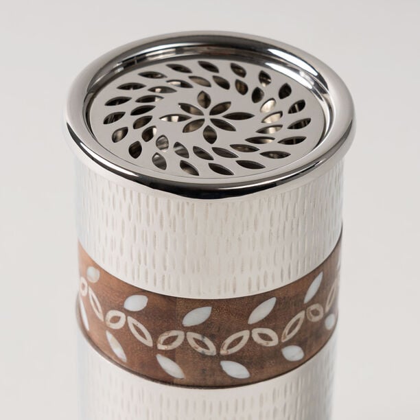 Pearl Collection Oud Burner, Silver, 8.5*8.5*16.5 cm image number 1