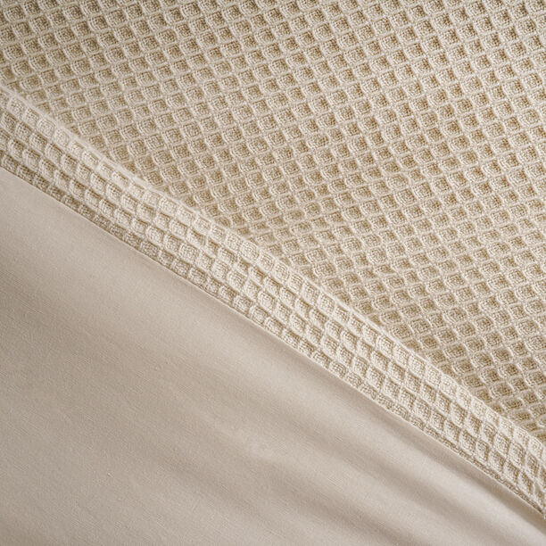 Boutique blanche cotton waffle comforter set 3pcs king 240*220cm, beige image number 3
