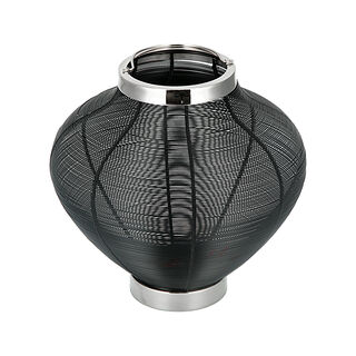 Candle Holder Black With Silver Base